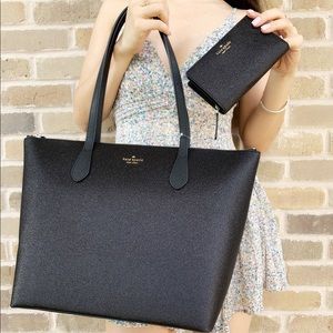 SALE🇨🇦👜👛Kate Spade Tote&Wallet Black Glitter